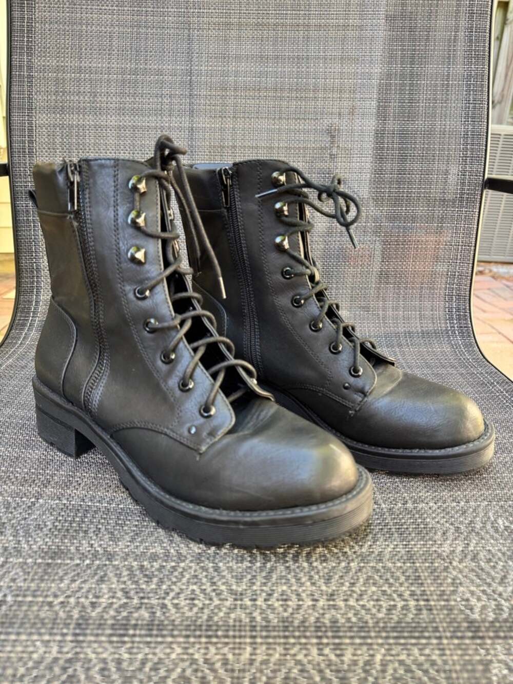 MIA Camden Lace Up Combat Boots Women Black 9.5M